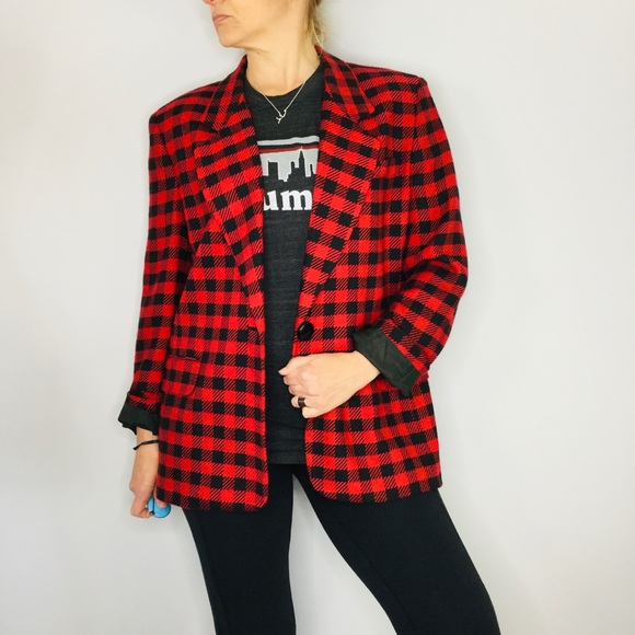 Vintage Jackets & Blazers - Vintage Jacqueline Ferrar buffalo plaid blazer